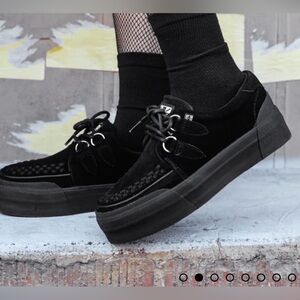 TUK Black Platform Creeper Sneakers. Black suede. Great condition. Size 9 men’s.